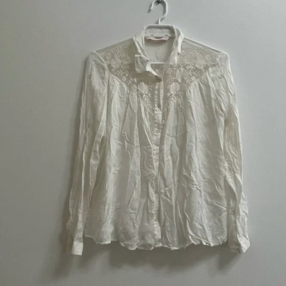 Zara Western Lace Button Up Shirt S - Picture 1 of 5